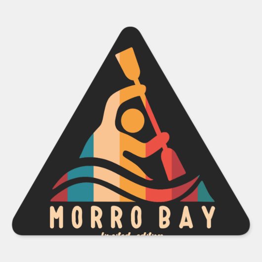Retro Morro Bay Kajakken Sticker (Voorkant)