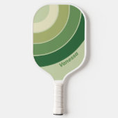 Retro Mos Cirkel Regenboog met Naam Pickleball Paddle (Achterkant)