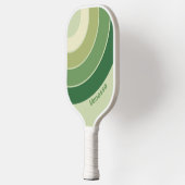 Retro Mos Cirkel Regenboog met Naam Pickleball Paddle (Links)