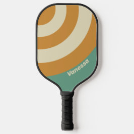 Retro mos cirkel streep met naam pickleball paddle