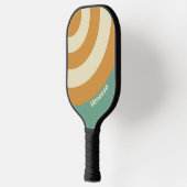 Retro mos cirkel streep met naam pickleball paddle (Links)
