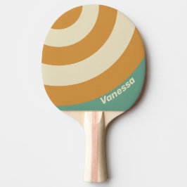 Retro mos cirkel streep met naam tafeltennisbatje