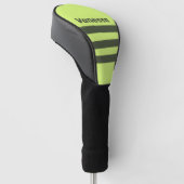 Retro Mos Fade Drie Dwars Strepen met Naam Golfheadcover (Schuin)