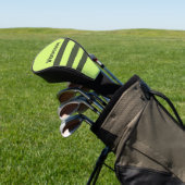 Retro Mos Fade Drie Dwars Strepen met Naam Golfheadcover (Insitu)