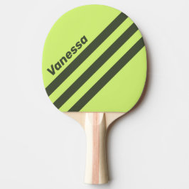 Retro Mos Fade Drie Hoekige Strepen met Naam Tafeltennisbatje