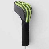 Retro Mos Fade Drie Pin Strepen met Naam Golfheadcover (Schuin)