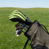 Retro Mos Fade Drie Pin Strepen met Naam Golfheadcover (Insitu)