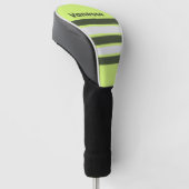 Retro Mos Fade Over Strepen met Naam Golfheadcover (Schuin)