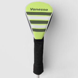 Retro Mos Fade Over Strepen met Naam Golfheadcover