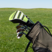 Retro Mos Fade Over Strepen met Naam Golfheadcover (Insitu)