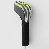 Retro Mos Fade Pin Strepen met Naam Golfheadcover (Schuin)