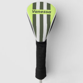 Retro Mos Fade Pin Strepen met Naam Golfheadcover