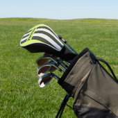 Retro Mos Fade Pin Strepen met Naam Golfheadcover (Insitu)