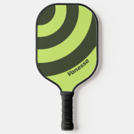 Retro Mos Faded Drie Cirkel Streep met Naam Pickleball Paddle