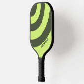 Retro Mos Faded Drie Cirkel Streep met Naam Pickleball Paddle (Links)