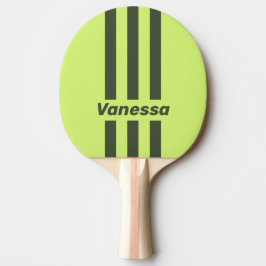 Retro Mos Faded Drie Pin Strepen met Naam Tafeltennisbatje