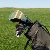 Retro Mos Over Strepen met Naam Golfheadcover (Insitu)