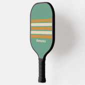 Retro mos over strepen met naam pickleball paddle (Links)