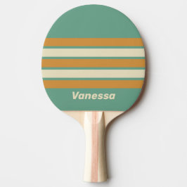 Retro Mos over Strepen met Naam Tafeltennisbatje