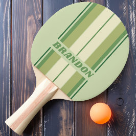 Retro Mos Regenboog Bord Strepen met Naam Tafeltennisbatje