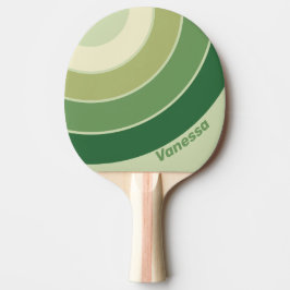 Retro Mos Regenboog Cirkel Streep met Naam Tafeltennisbatje