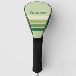 Retro Mos Regenboog Over Strepen met Naam Golfheadcover