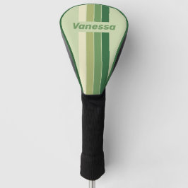 Retro Mos Regenboog Pin Strepen met Naam Golfheadcover