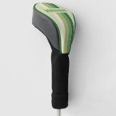 Retro Mos Regenboog Pin Strepen met Naam Golfheadcover (Schuin)