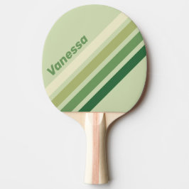 Retro Mos Regenboog Schuin Strepen met Naam Tafeltennisbatje