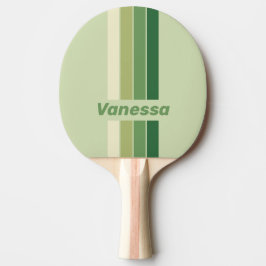 Retro Mos Regenboog Speldje met Naam Strepen Tafeltennisbatje
