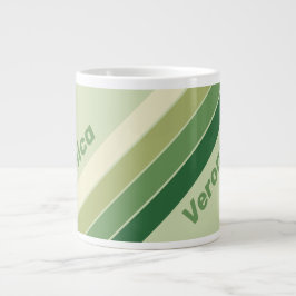 Retro Mos Regenboog Strepen met Naam Grote Koffiekop