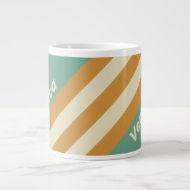 Retro Mos Strepen met Naam Grote Koffiekop
