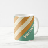 Retro Mos Strepen met Naam Koffiemok (Voorkant rechts)