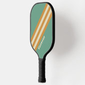Retro Mos Strepen met Naam Pickleball Paddle (Links)