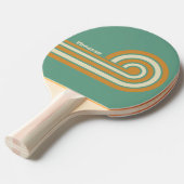 Retro Mos Strepen met Naam Tafeltennisbatje (Voorkant Gekanteld)