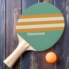Retro Mos Strepen met Naam Tafeltennisbatje