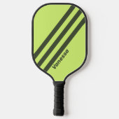 Retro Mos Uitgebleekt Drie Strepen met Naam Pickleball Paddle (Achterkant)