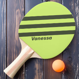 Retro Mos Uitgebleekt Drie Strepen met Naam Tafeltennisbatje