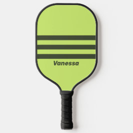 Retro Mos Uitgevaagd Drie Dwars Strepen met Naam Pickleball Paddle