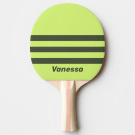 Retro Mos Uitgevaagd Drie Dwars Strepen met Naam Tafeltennisbatje