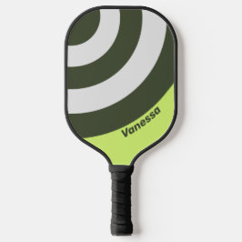 Retro Mos Uitgevaagde Cirkel Streep met Naam Pickleball Paddle