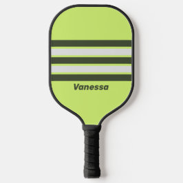 Retro Mos Uitlopend over Strepen met Naam Pickleball Paddle