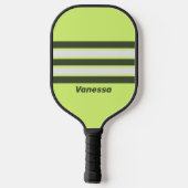 Retro Mos Uitlopend over Strepen met Naam Pickleball Paddle (Achterkant)