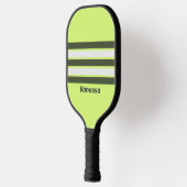 Retro Mos Uitlopend over Strepen met Naam Pickleball Paddle (Links)