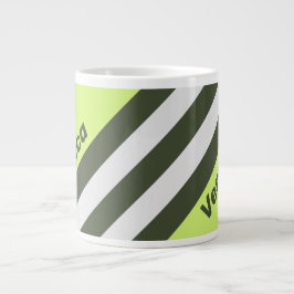 Retro Mos Uitlopende Strepen met Naam Grote Koffiekop