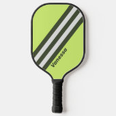 Retro Mos Uitlopende Strepen met Naam Pickleball Paddle (Achterkant)