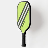 Retro Mos Uitlopende Strepen met Naam Pickleball Paddle (Links)
