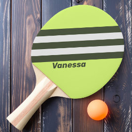 Retro Mos Uitlopende Strepen met Naam Tafeltennisbatje