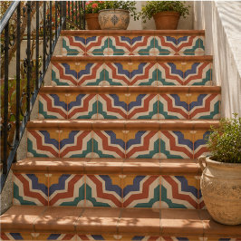 Retro Mosaic Mid Century Geometric Mediterranean Tegeltje