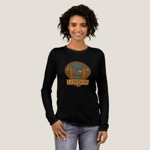 Retro Mosaic Tower Bridge Londen T-shirt
